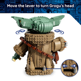 LEGO Star Wars Grogu movable head and ears enable dynamic posing for storytelling.
