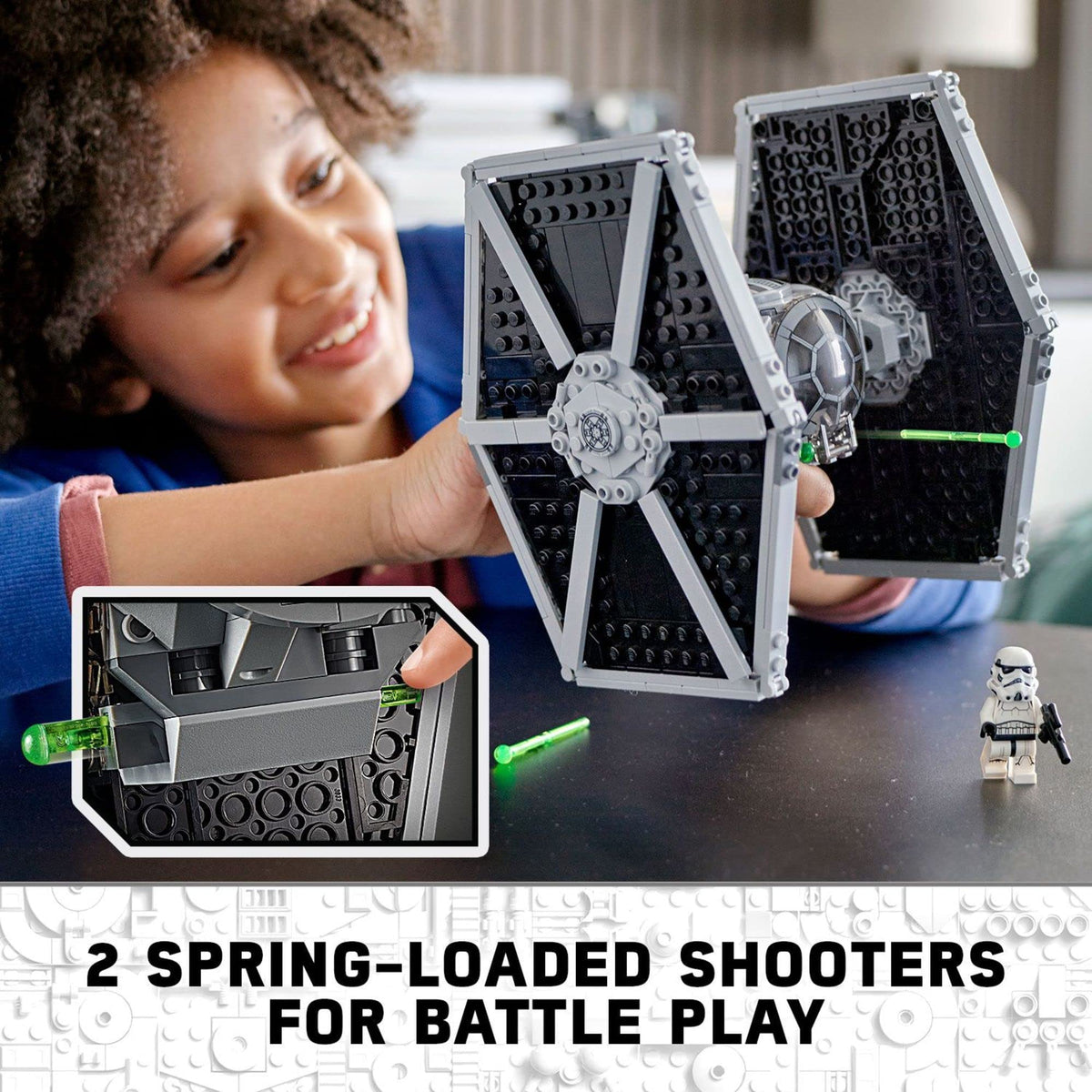 lego star wars imperial tie fighter with two spring-loaded shooters