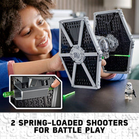 lego star wars imperial tie fighter with two spring-loaded shooters