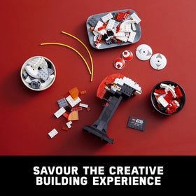 LEGO Star Wars helmet assembly with illustrated instructions for adults.