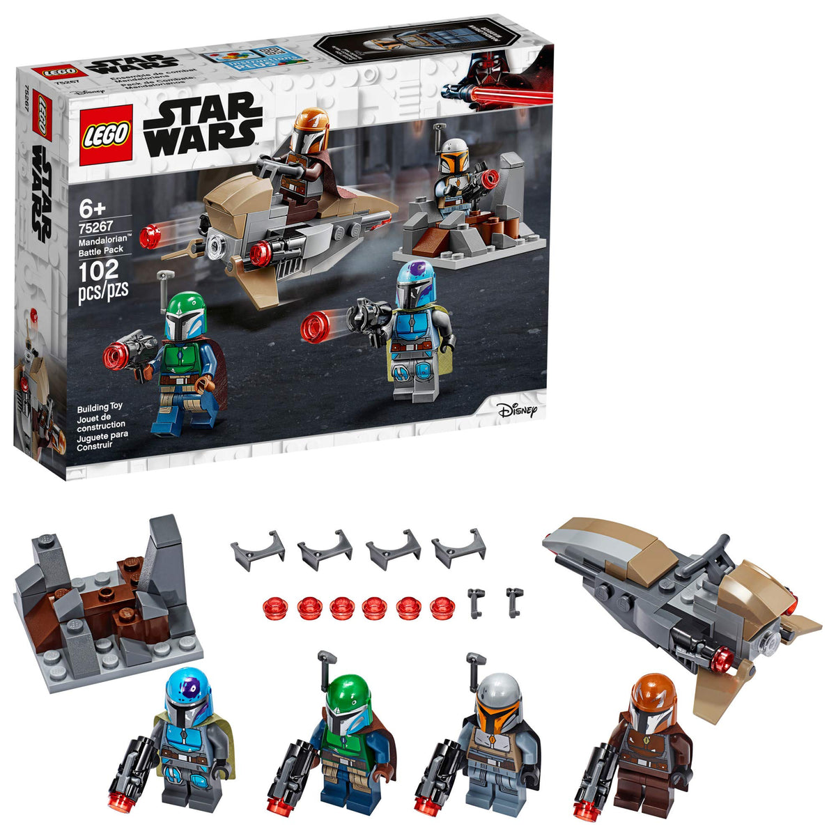 LEGO Star Wars Mandalorian Battle Pack minifigures ready for action and storytelling.