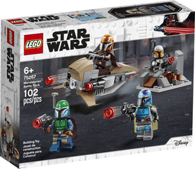 Mandalorian blasters with stud shooters enabling interactive play and action.