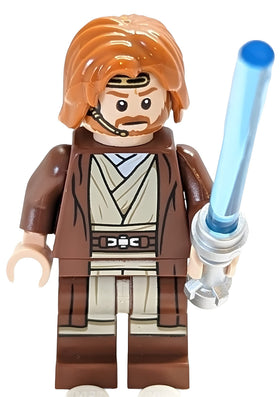 LEGO Star Wars Obi-Wan Kenobi mini figure displayed on a shelf