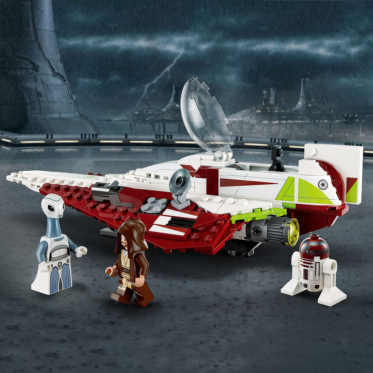 LEGO Star Wars R4-P17 droid on the wing for imaginative missions.