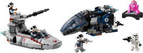 LEGO Star Wars Rebel Scout Speeder side view with rotating turret for battles.