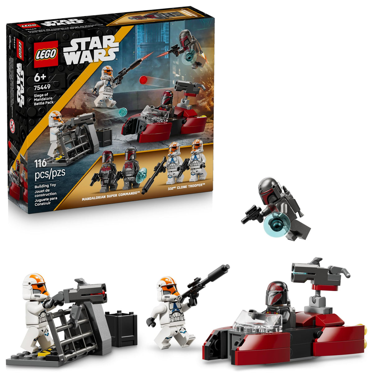 LEGO Star Wars Siege of Mandalore Battle Pack speeder and stud shooter for action play