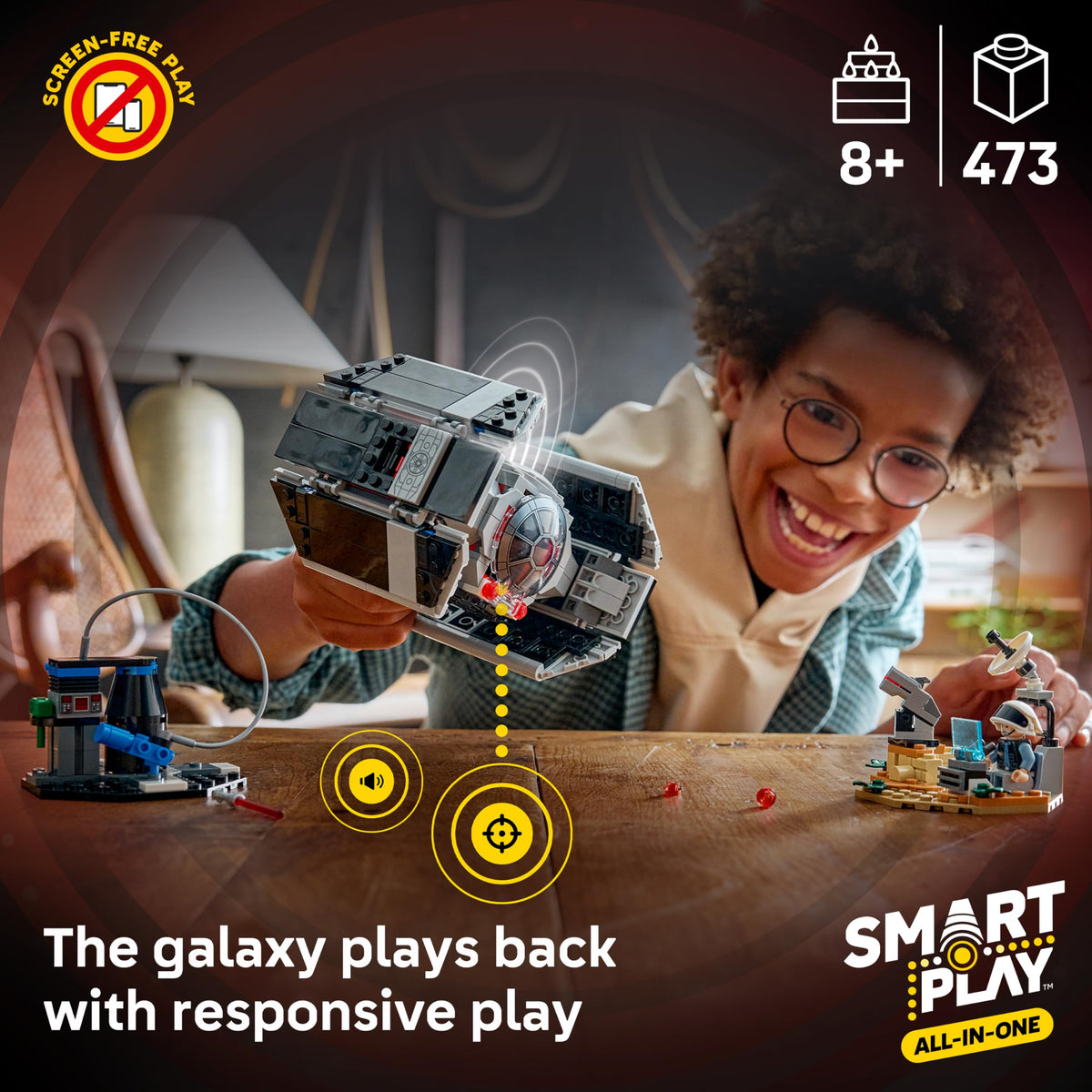 LEGO Star Wars SMART Play Darth Vader minifigure brings reactive features to life.