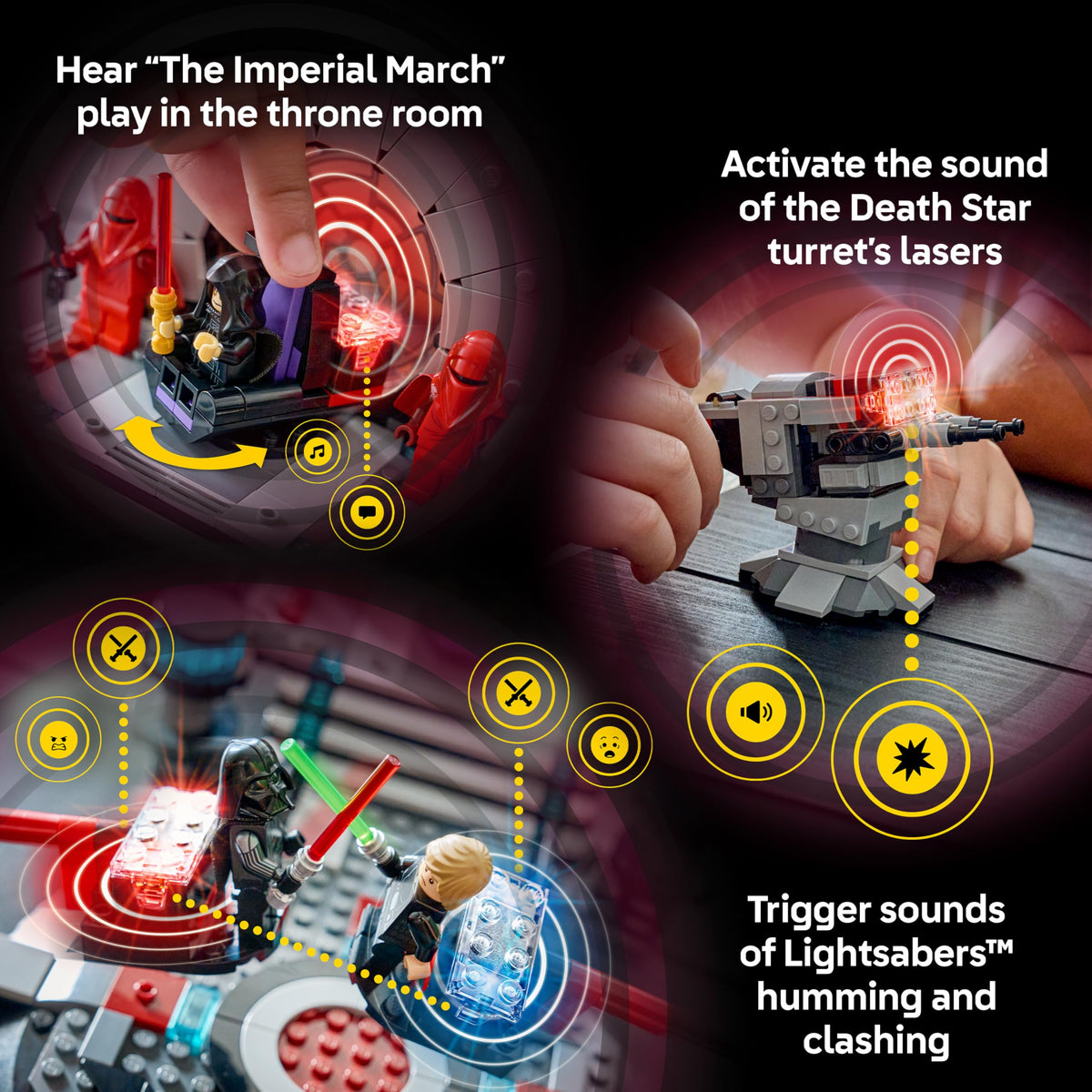 LEGO Star Wars SMART Play SMART Bricks on dueling arms ignite hums.