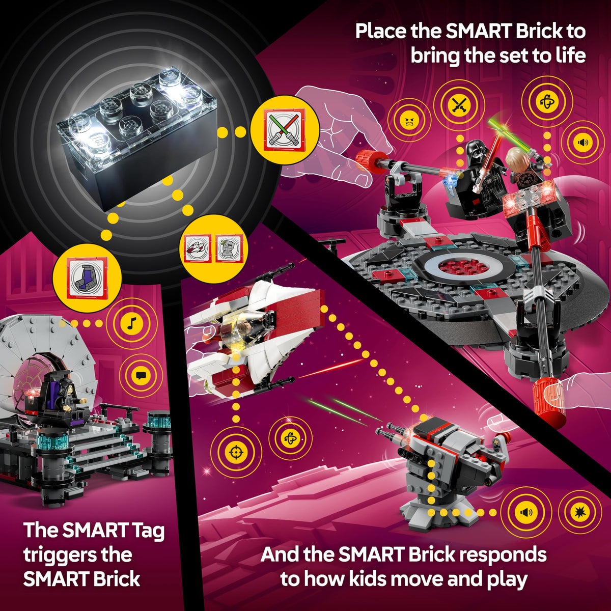 LEGO Star Wars SMART Play SMART Tags on A-wing trigger sounds.