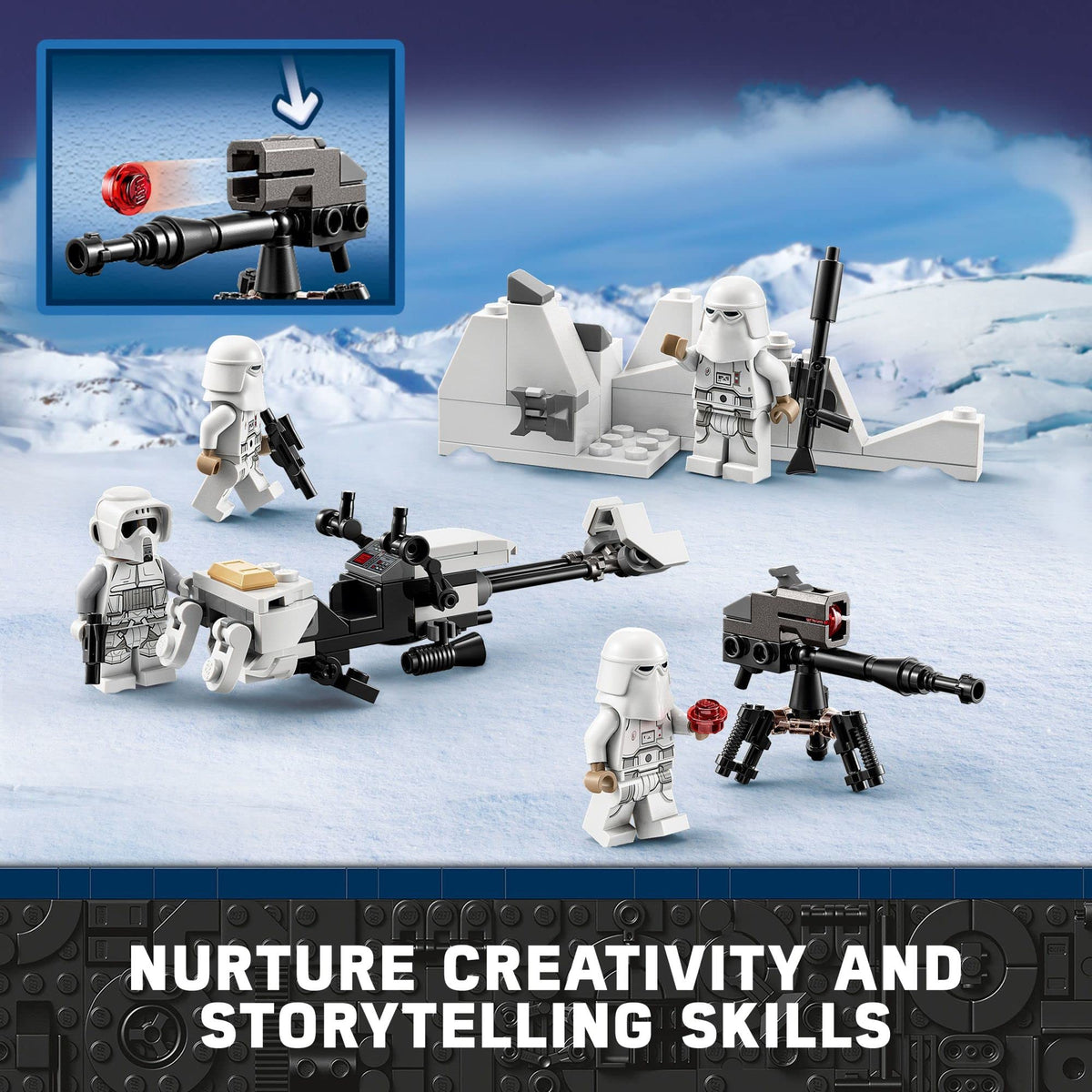 LEGO Star Wars Snowtrooper Battle Pack E-Web blaster for dynamic stud-shooting play sessions