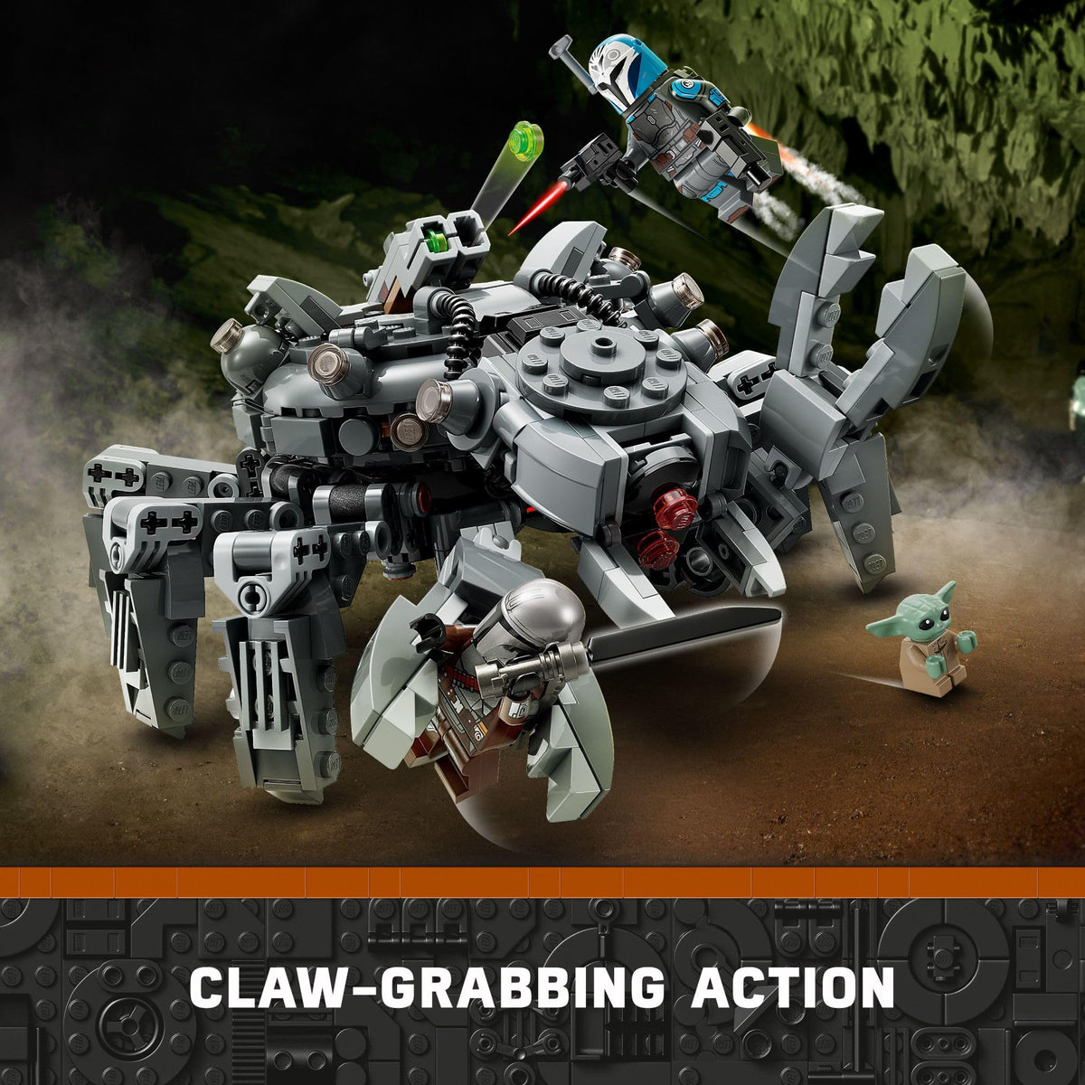 LEGO Star Wars Spider Tank grabbing claws for dramatic grabbing play