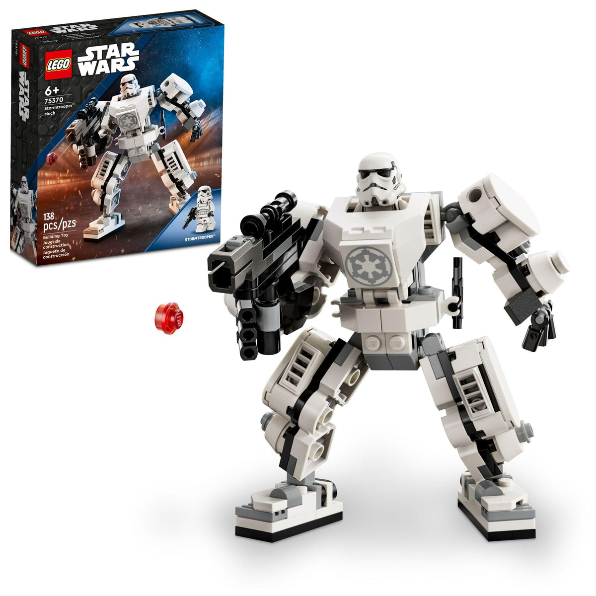 LEGO Star Wars Stormtrooper Mech cockpit opens for quick action play and easy minifigure access