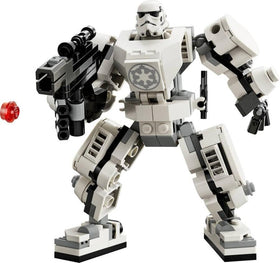 LEGO Star Wars Stormtrooper Robot blaster clip supports duels with included minifigure.