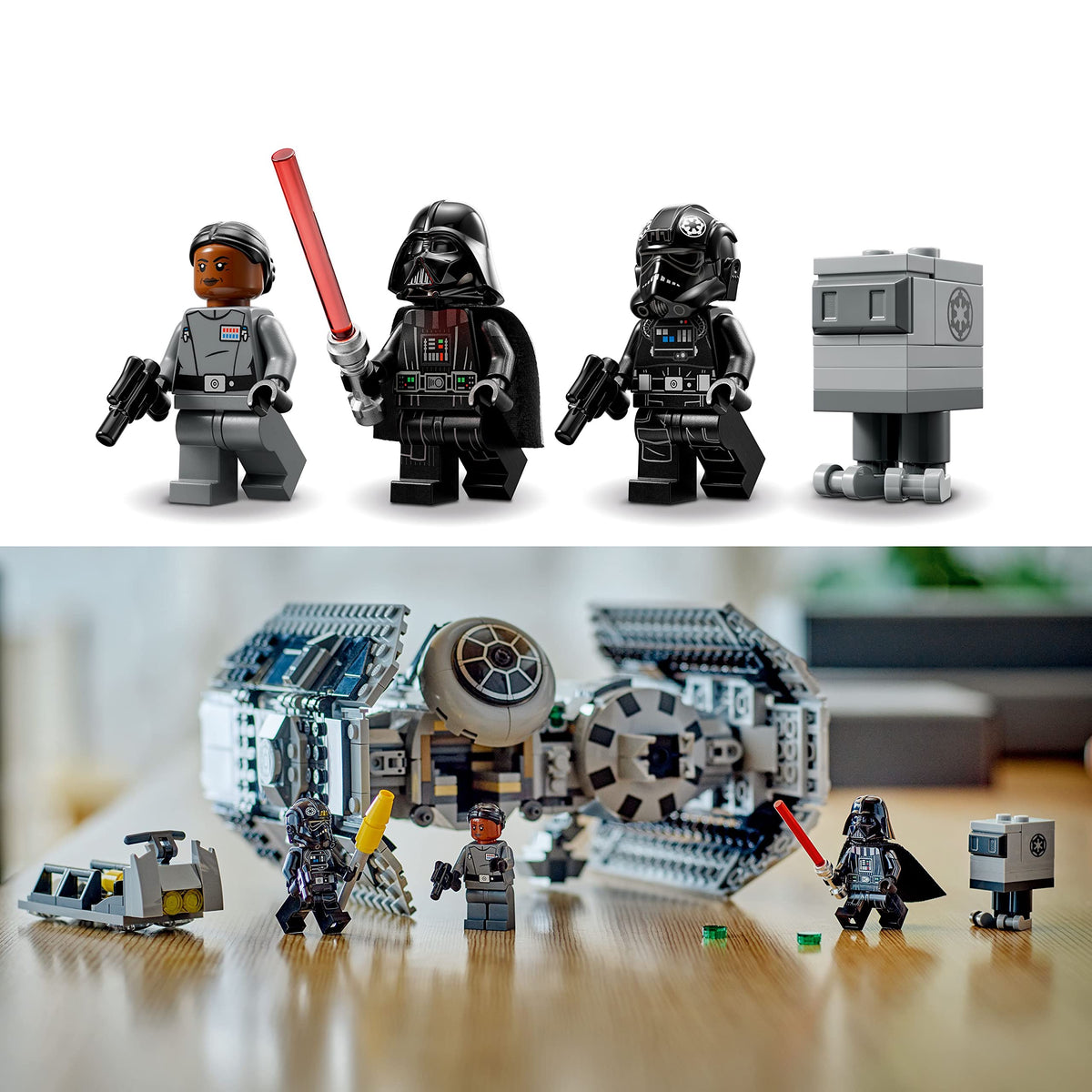 LEGO Star Wars TIE Bomber cart with torpedoes for convenient setup