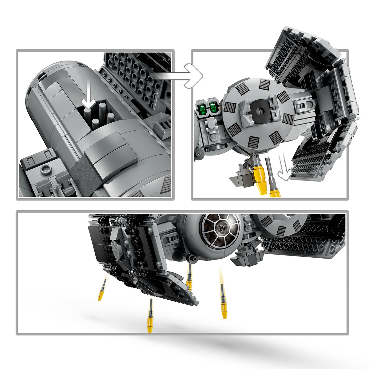 LEGO Star Wars TIE Bomber torpedo bay for dynamic battle action