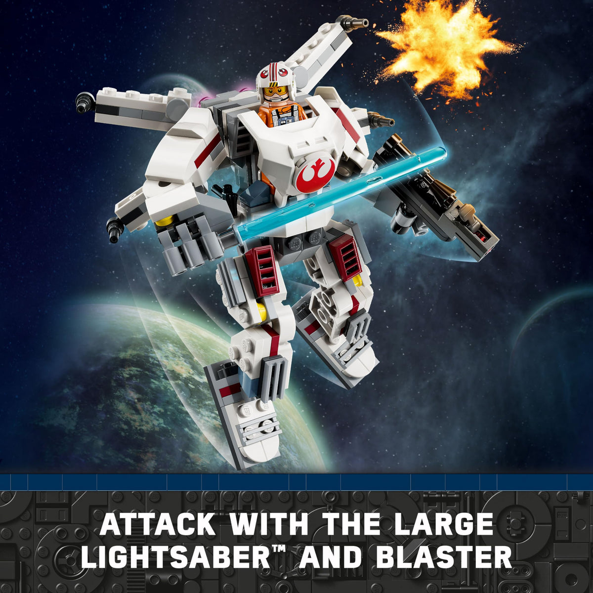LEGO Star Wars Mech with articulated arms and legs for posing