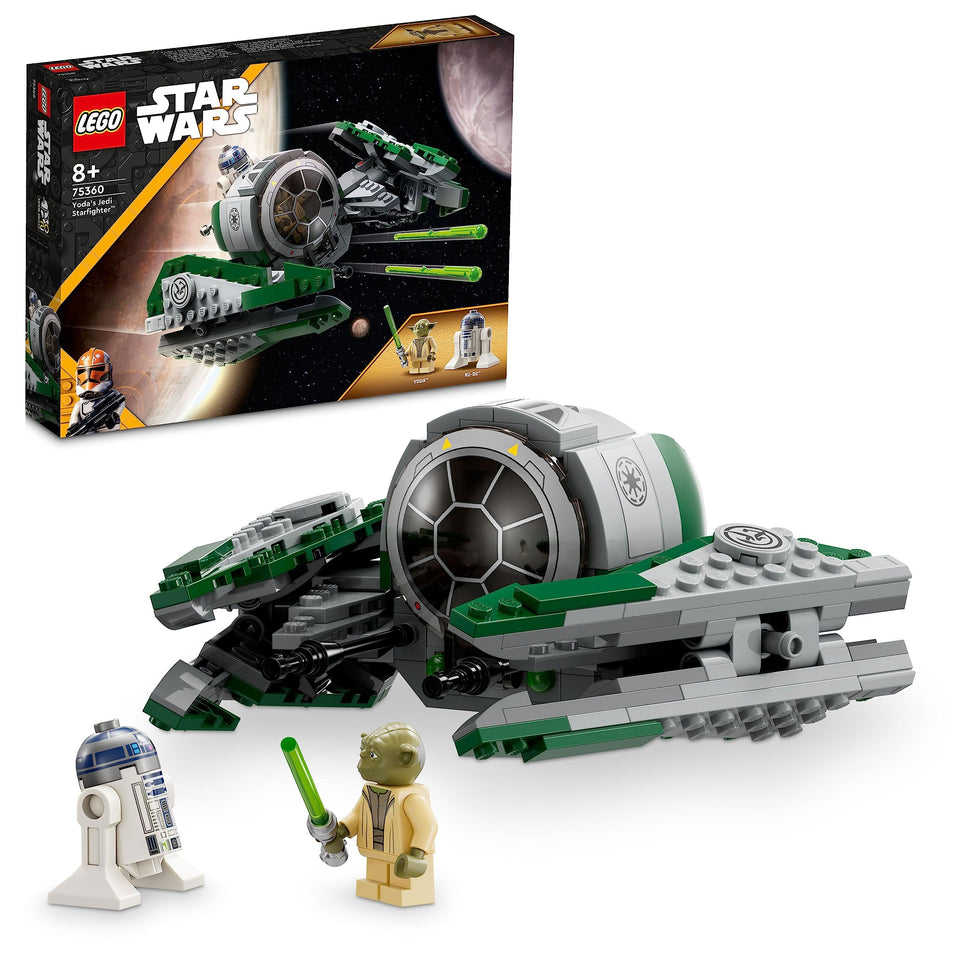 LEGO Star Wars Yoda's Jedi Starfighter front view for imaginative battles.