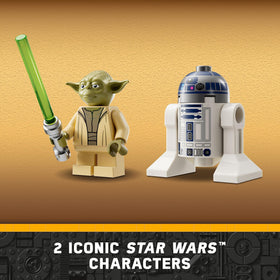 LEGO Star Wars Master Yoda minifigure with lightsaber adds iconic play value.