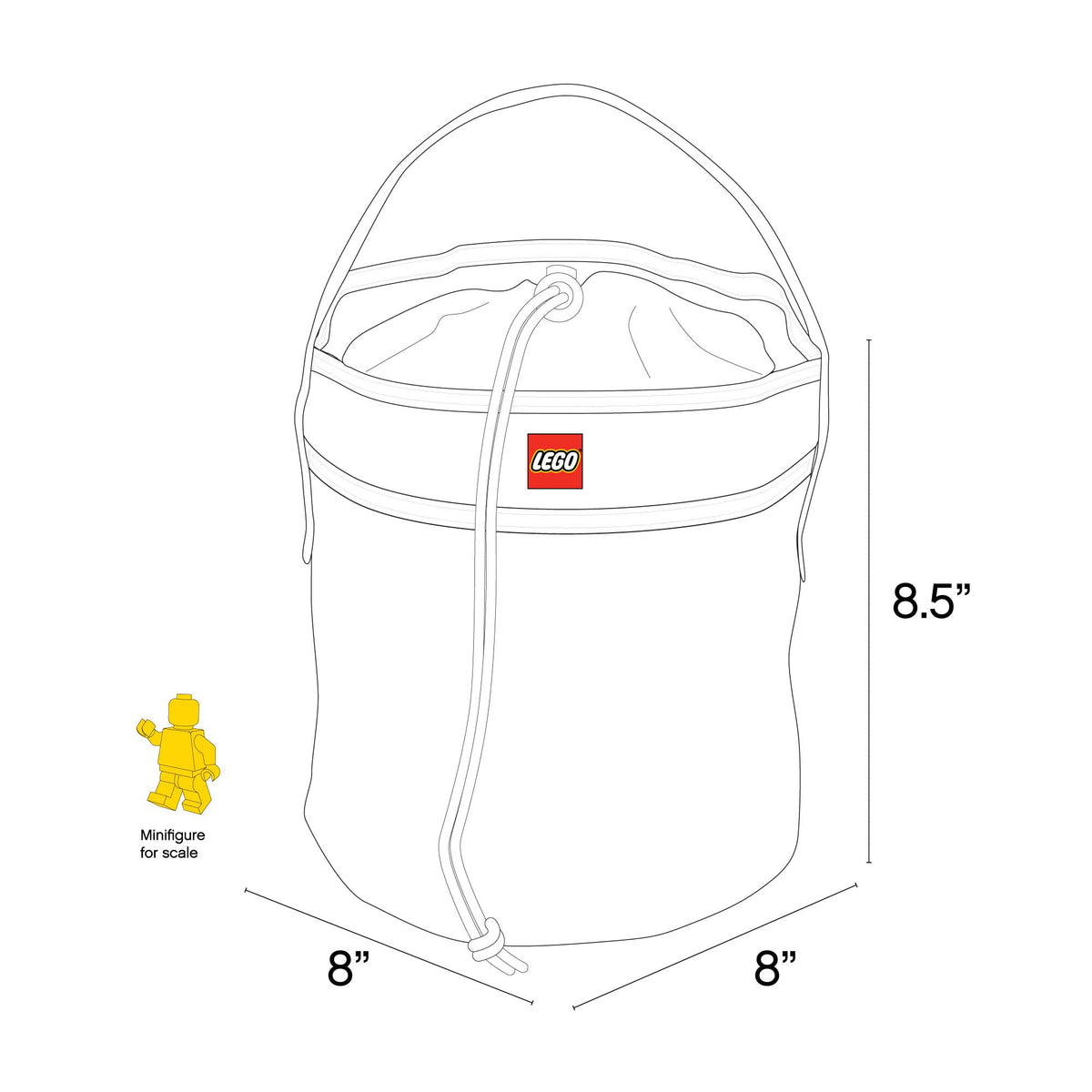 LEGO Storage Cinch Bucket Blue, carry handle in use, easy transport for on-the-go play