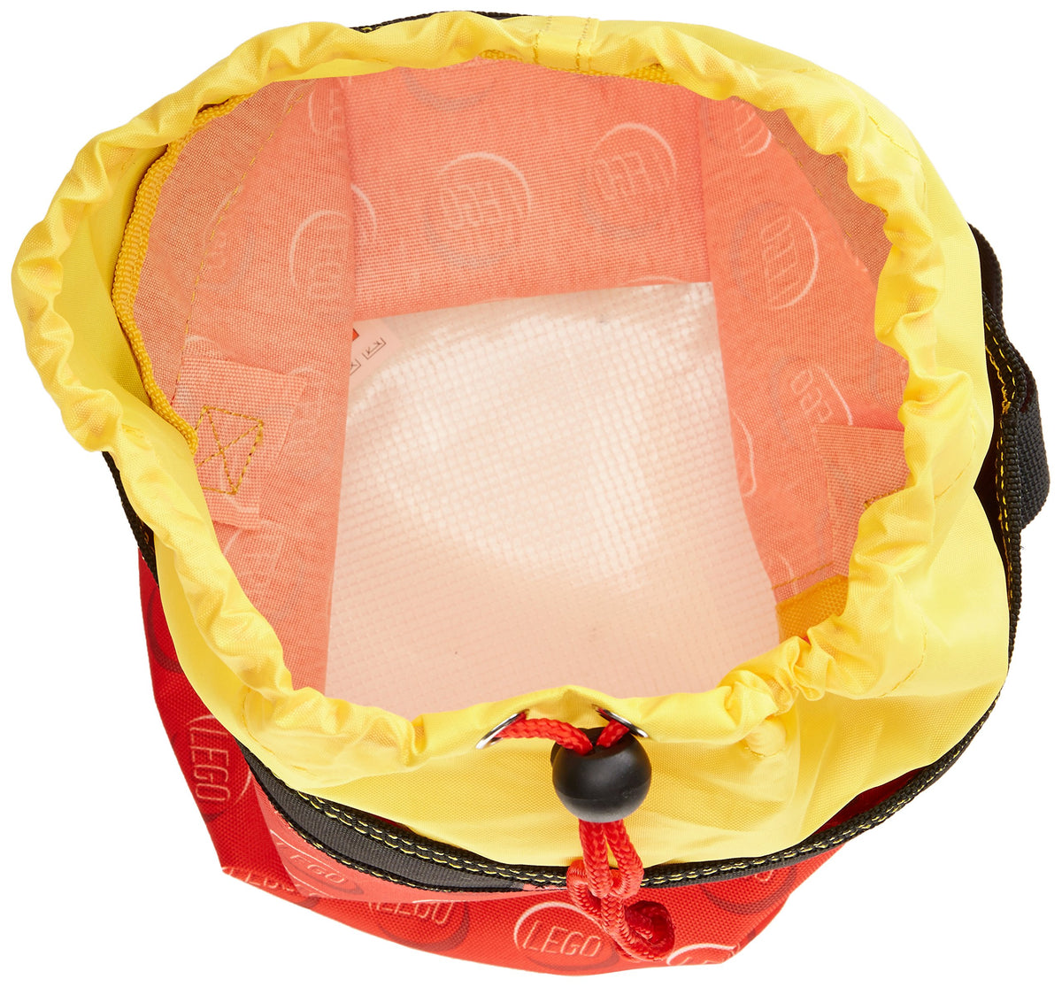 LEGO Storage Cinch Bucket Red, haul handle demonstrated for on-the-go organization.
