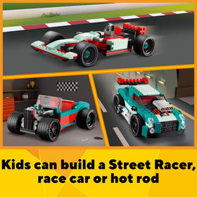 LEGO Street Racer 3in1 large engine adding dramatic action to rebuilds