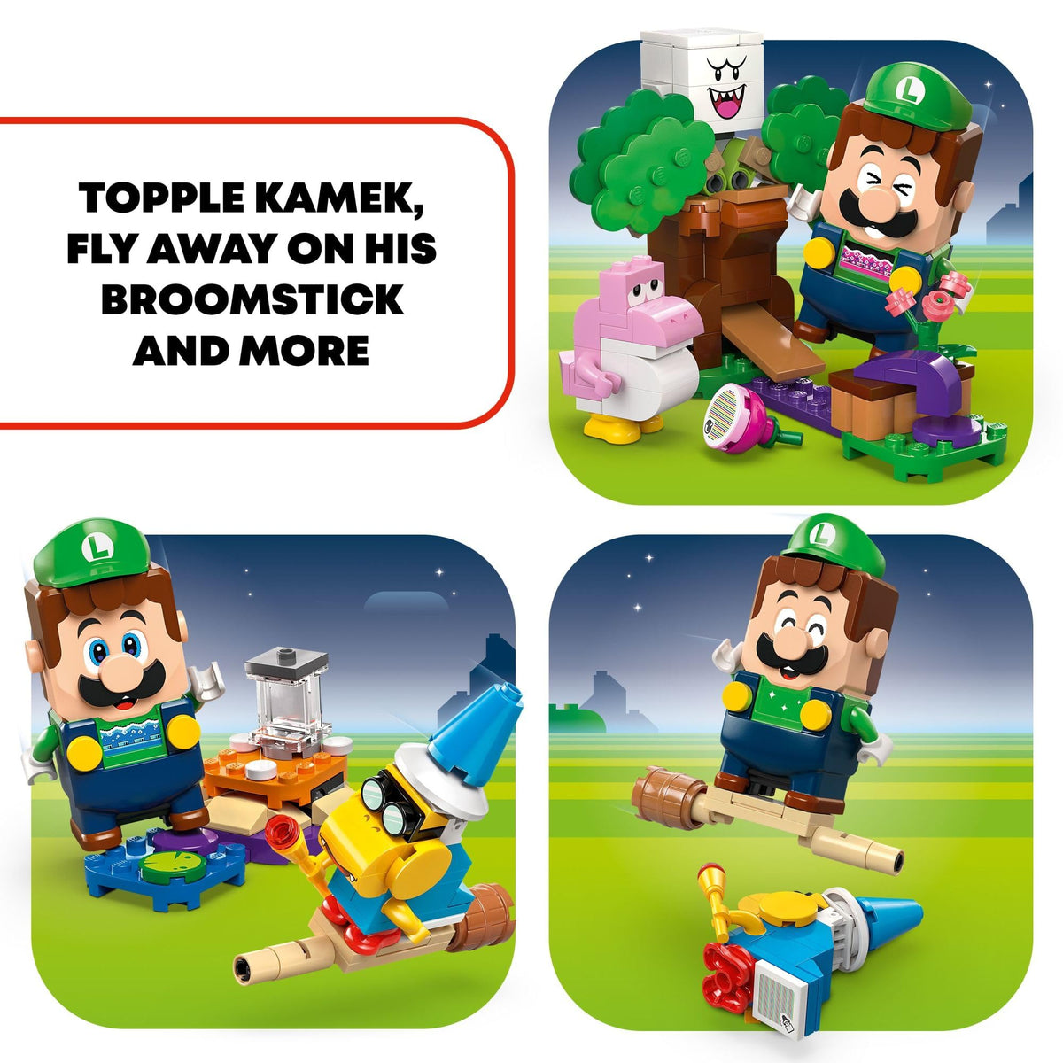 LEGO Super Mario garden start pipe build scene inviting exploration.