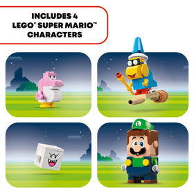 LEGO Super Mario lantern and coin elements emphasize treasure collection during play.