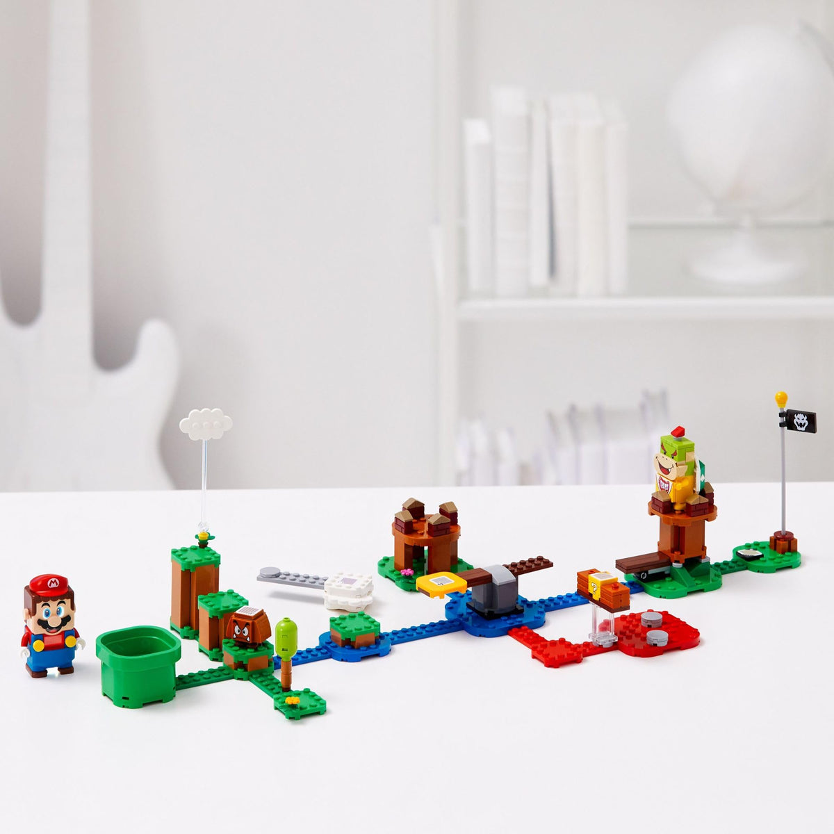 Start Pipe to Goal Pole path with coin collection along the route