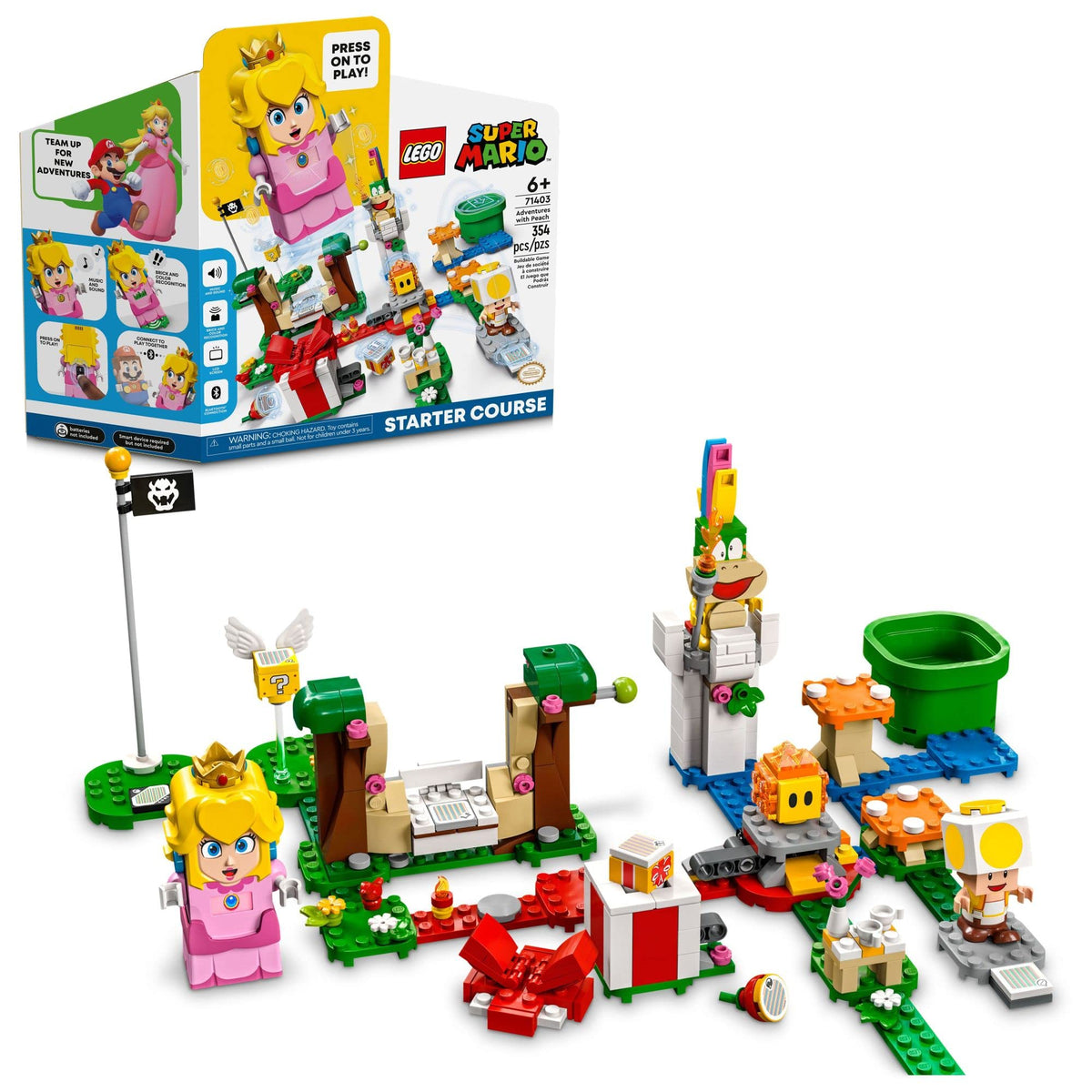 LEGO Super Mario Adventures with Peach Starter Course assembly scene for imaginative play