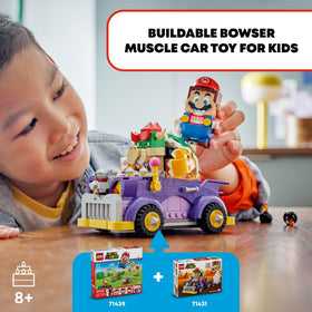 Bowser’s Muscle Car trunk bombs add action during playtime.