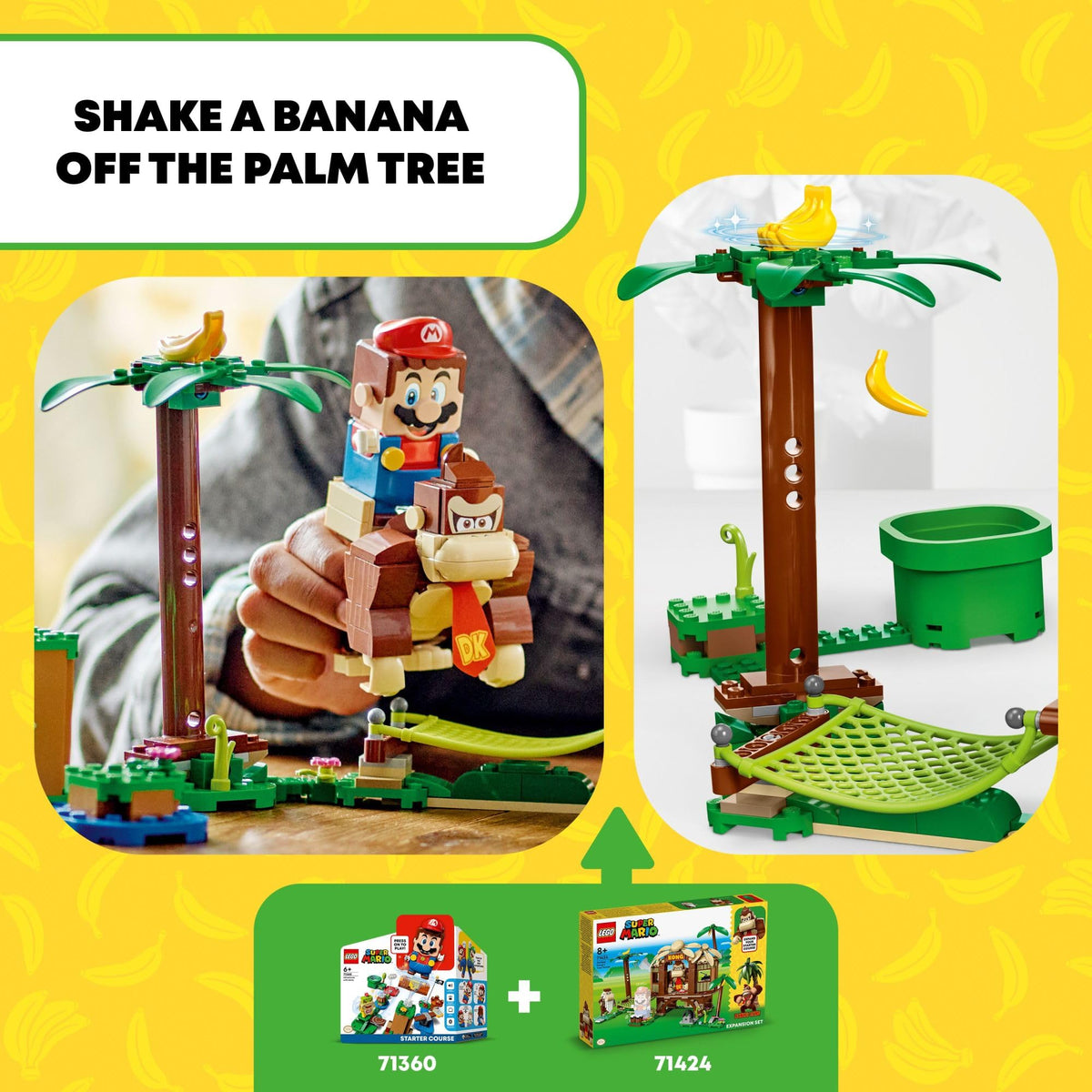 LEGO Super Mario Donkey Kong banana on palm tree offers interactive gifting play