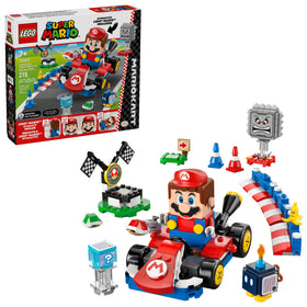 LEGO Super Mario Mario Kart Standard Kart build with drifting action for imaginative play.