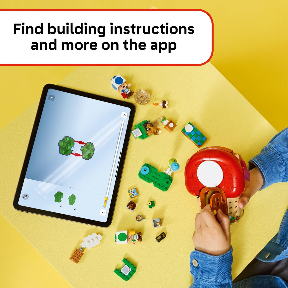 LEGO Super Mario Toad’s House action tag spot triggers doorbell sounds and tunes