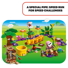 LEGO Super Mario Soda Jungle Maker Set Speed Run pipe enhances fast-paced, timed challenges and exploration