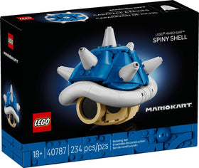 LEGO Super Mario Spiny Shell 40787 spikes detail, perfect for shelf display and nostalgic collection.
