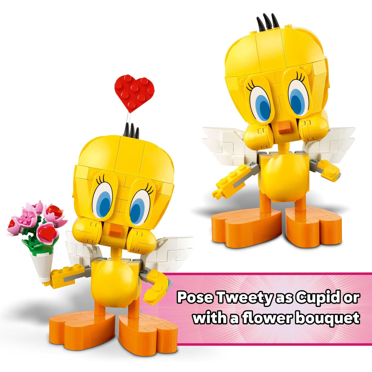 LEGO Sweetheart Tweety display pedestal for versatile shelf decor