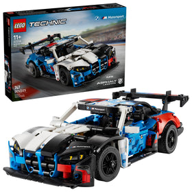 LEGO Technic BMW M4 GT3 EVO front view showcases bold BMW design for display and play