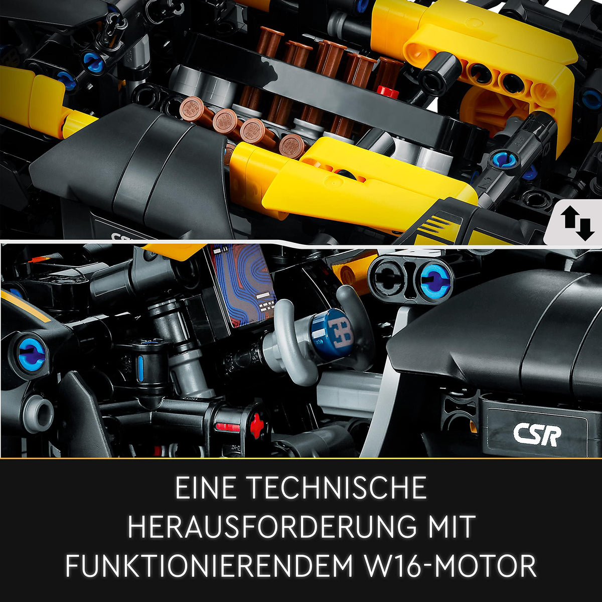 LEGO Technic Bugatti Bolide decals add finishing touches with authenticity.