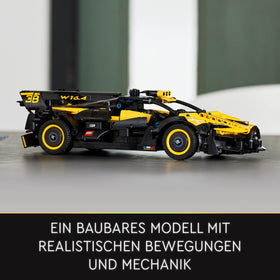 LEGO Technic Bugatti Bolide display-ready collectible for fans and builders.