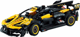 LEGO Technic Bugatti Bolide steering system demonstrates responsive control during play.