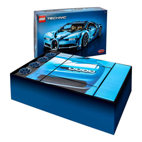 LEGO Technic Bugatti Chiron box packaging and collector booklet, premium unboxing