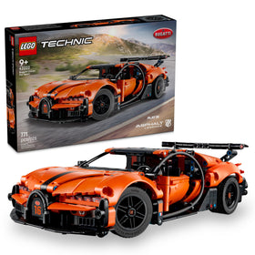 LEGO Technic Bugatti Chiron Pur Sport front view highlights precise build for immersive play and display.
