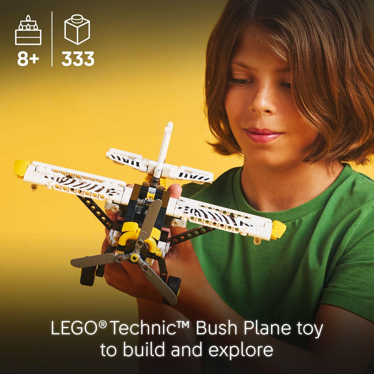 LEGO Technic Bush Plane 4-cylinder engine shows realistic machinery for budding engineers.