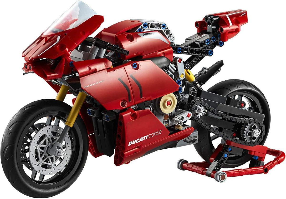 LEGO Technic Ducati Panigale V4 R steering system for authentic maneuvering