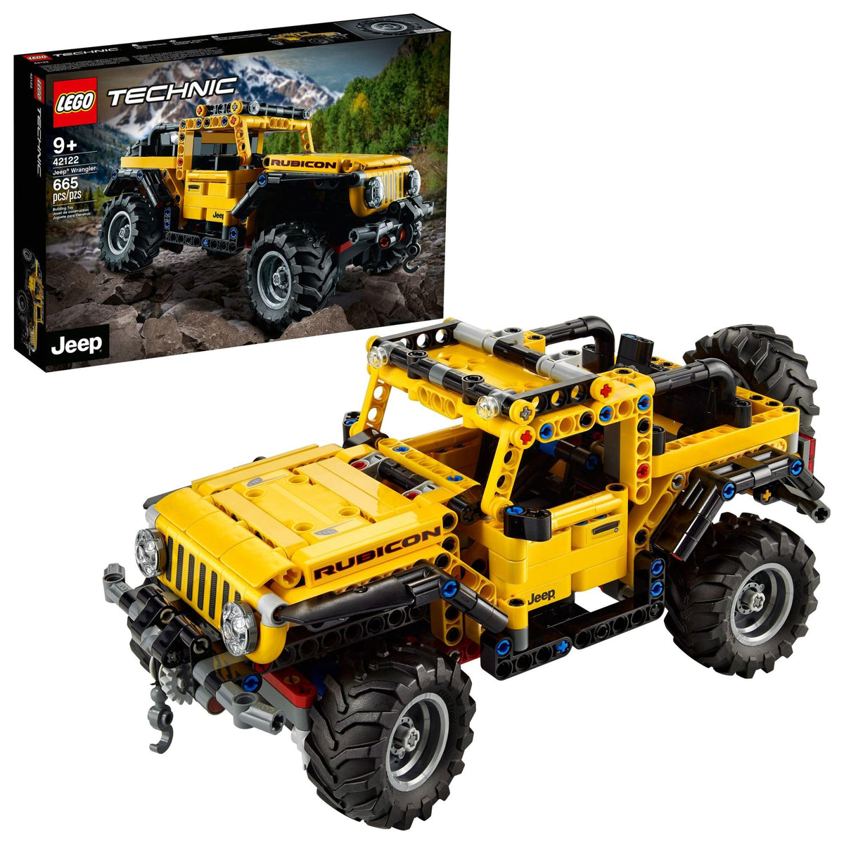 LEGO Technic Jeep Wrangler 4x4 front steering: realistic control for hands-on play