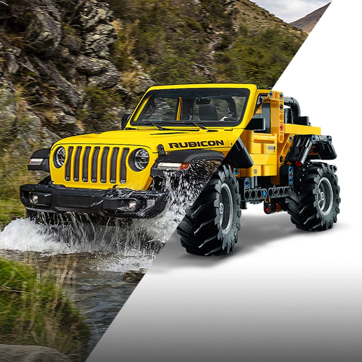 LEGO Technic Jeep Wrangler 4x4 suspension: axle articulation for rugged terrain