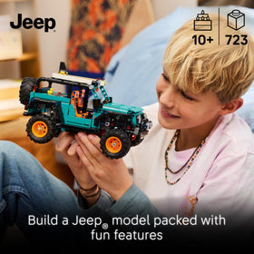 LEGO Technic Jeep Wrangler Rubicon SUV suspension showcases off-road maneuverability in miniature.