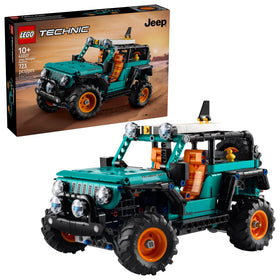 LEGO Technic Jeep Wrangler Rubicon SUV hood and engine detail for authentic display.