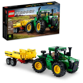 LEGO Technic John Deere 9620R tractor front view for realistic building and play.