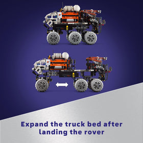 LEGO Technic Mars Crew Exploration Rover crane lift demonstrates tool retrieval